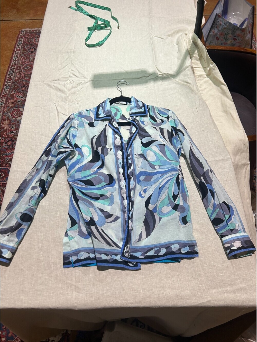 Emilio Pucci Light Cotton Patterned Womens Blouse Size M